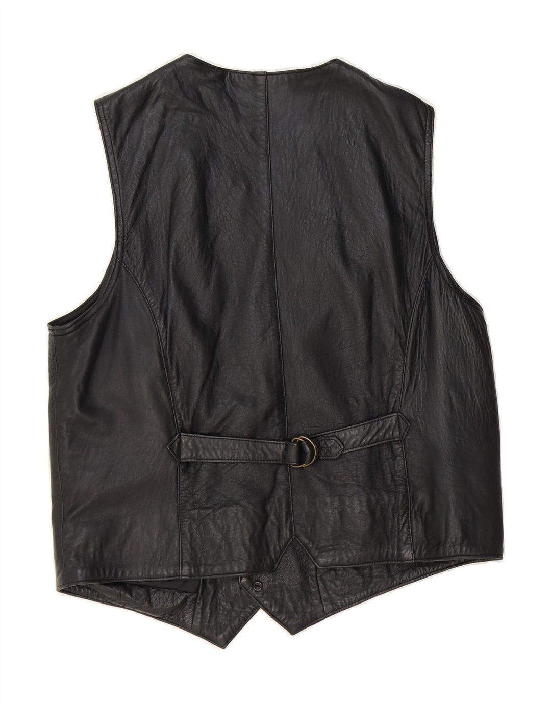 MADDOX Mens Leather Waistcoat IT 52 Large Black Leather Vintage Maddox and Second-Hand Maddox from Messina Hembry 