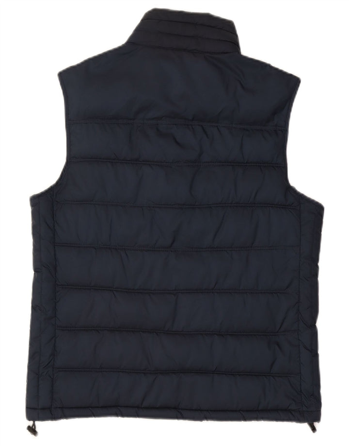 Zara Mens Padded Gilet UK 38 Medium Navy Blue Polyester