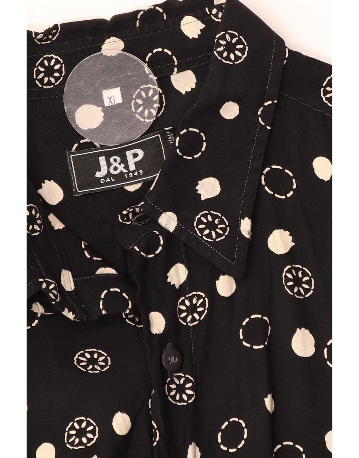 VINTAGE Mens Shirt XL Black Floral