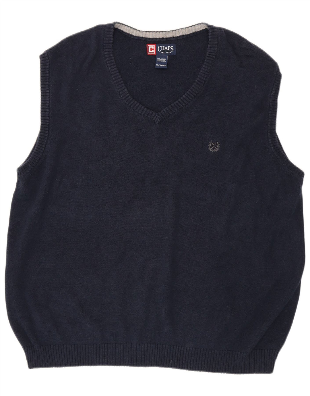 CHAPS Mens Vest Tank Top XL Navy Blue Cotton