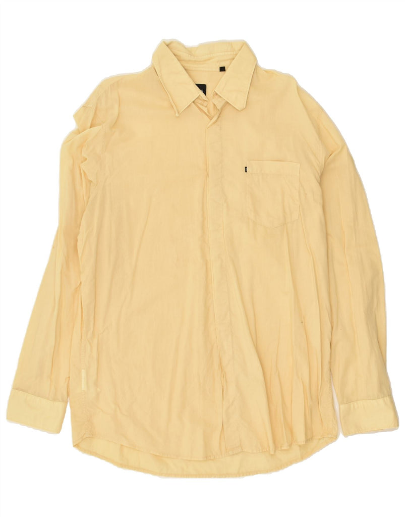 HUGO BOSS Mens Shirt Large Yellow | Vintage Hugo Boss | Thrift | Second-Hand Hugo Boss | Used Clothing | Messina Hembry 