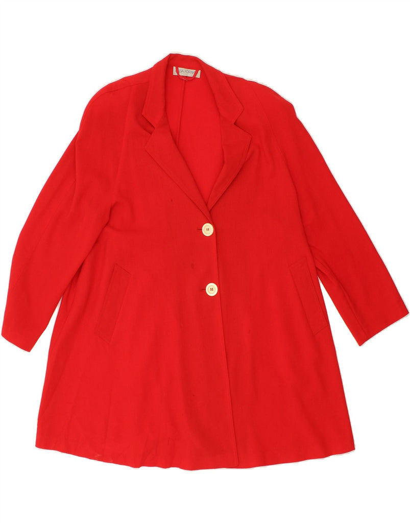 ALBA FORNARI Womens Overcoat UK 16 Large Red Polyester Vintage Alba Fornari and Second-Hand Alba Fornari from Messina Hembry 