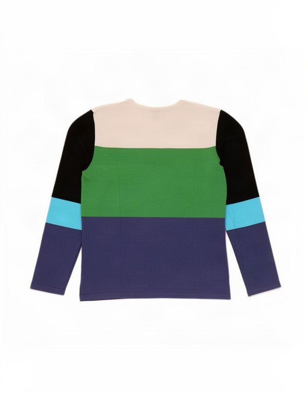 Fay Womens Top Long Sleeve UK 14 Large Multicoloured Colourblock Viscose
