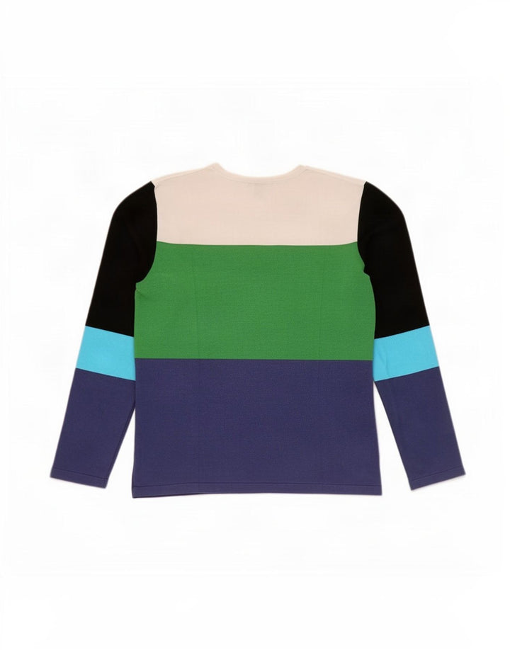 Fay Womens Top Long Sleeve UK 14 Large Multicoloured Colourblock Viscose