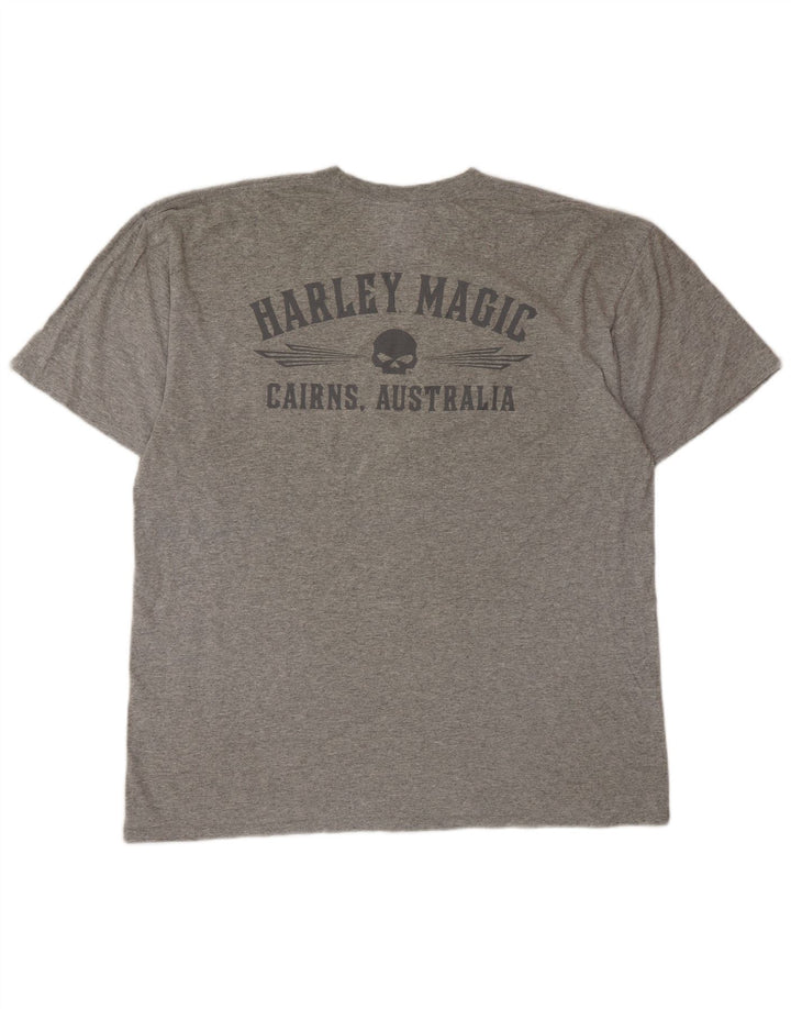 Harley Davidson Mens Graphic T-Shirt Top XL Grey Cotton
