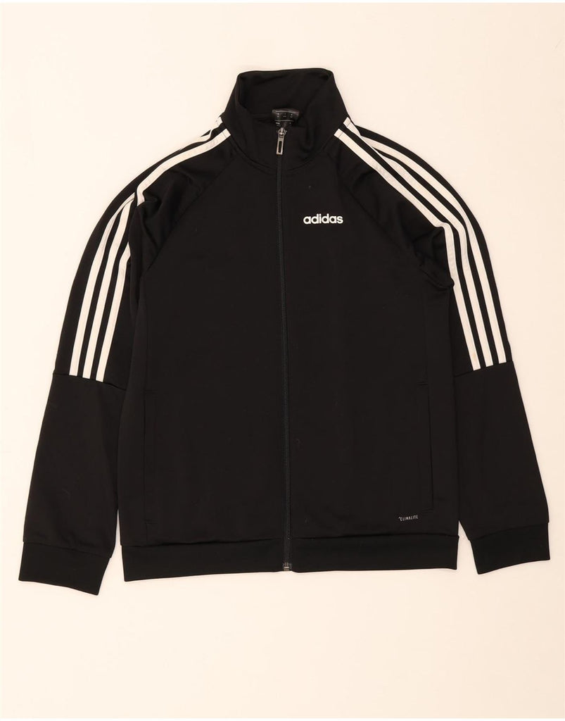 ADIDAS Boys Climalite Tracksuit Top Jacket 11-12 Years Black Polyester Vintage Adidas and Second-Hand Adidas from Messina Hembry 