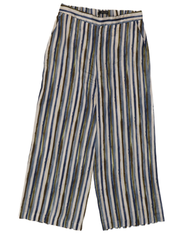 Zara Womens Cropped Trousers Medium W28 L25 Multicoloured Striped Polyester