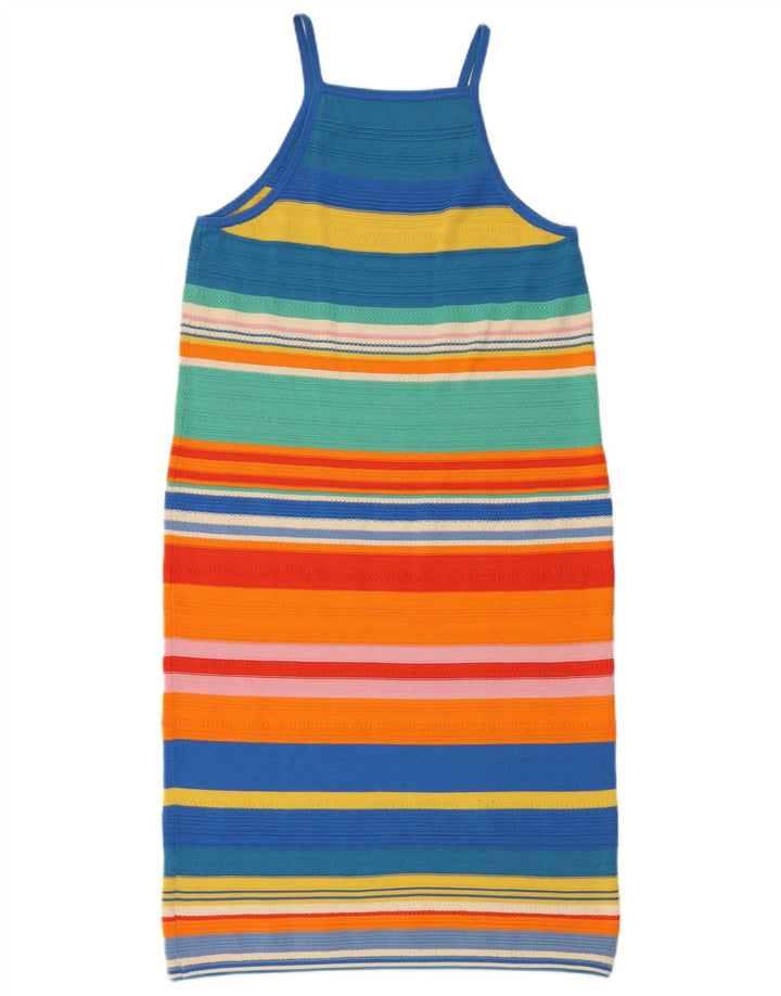 VINTAGE Womens Knit Slip Dress UK 12 Medium Multicoloured Striped