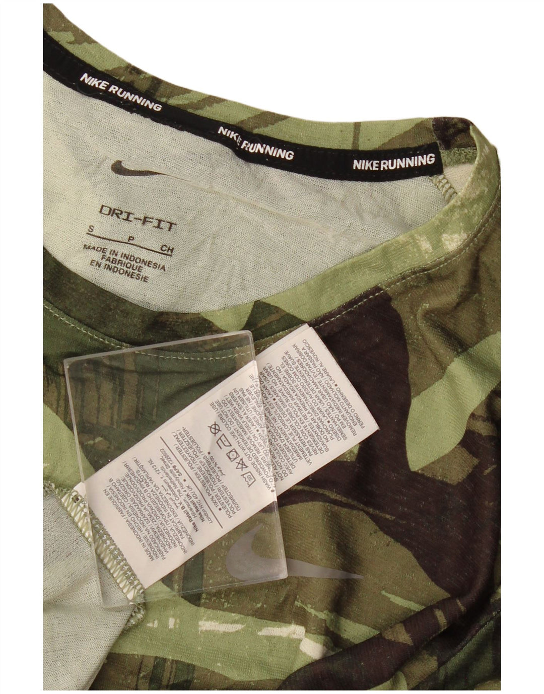 Nike Mens Dri Fit T-Shirt Top Small Khaki Geometric Polyester
