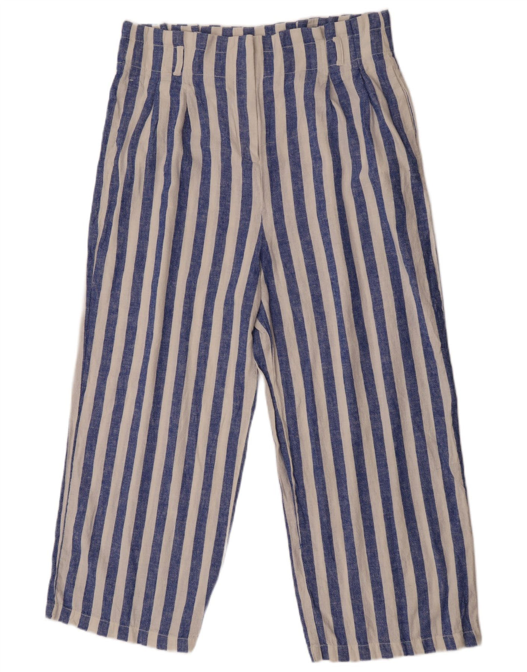 J. Crew Womens Straight Cropped Trousers US 12 Large W32 L25 Blue Striped