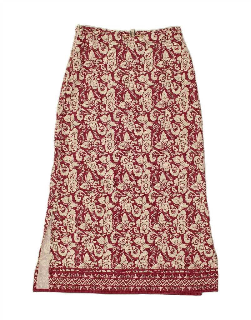 MURPHY & NYE Womens Maxi Skirt W27 Small Red Floral Cotton | Vintage Murphy & Nye | Thrift | Second-Hand Murphy & Nye | Used Clothing | Messina Hembry 
