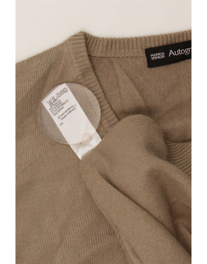 Marks & Spencer Mens Vest Tank Top Large Beige Acrylic