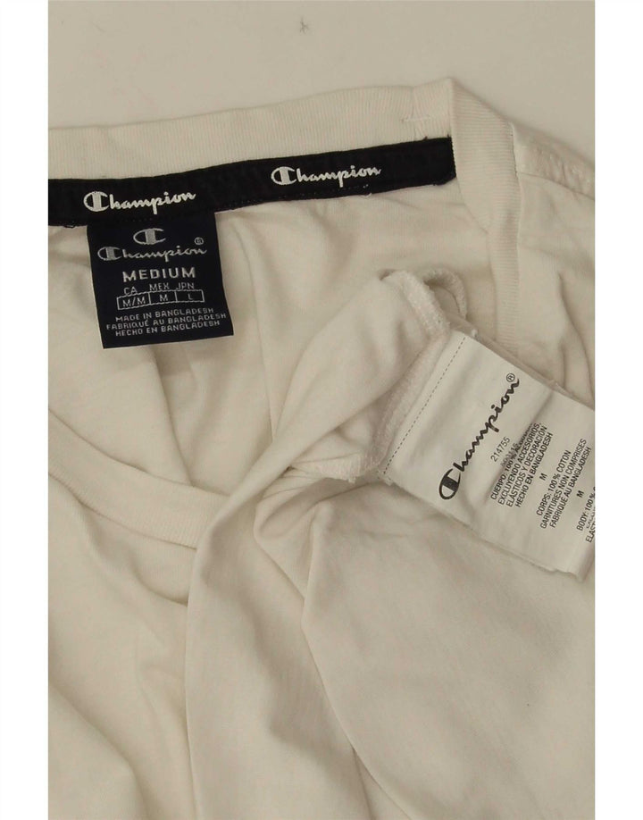 Champion Mens T-Shirt Top Medium White Cotton