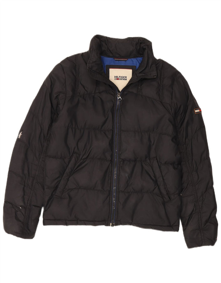 Tommy Hilfiger Mens Padded Jacket UK 38 Medium Black Nylon