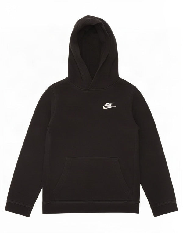 Nike Boys Hoodie Jumper 10-11 Years Medium Black Cotton