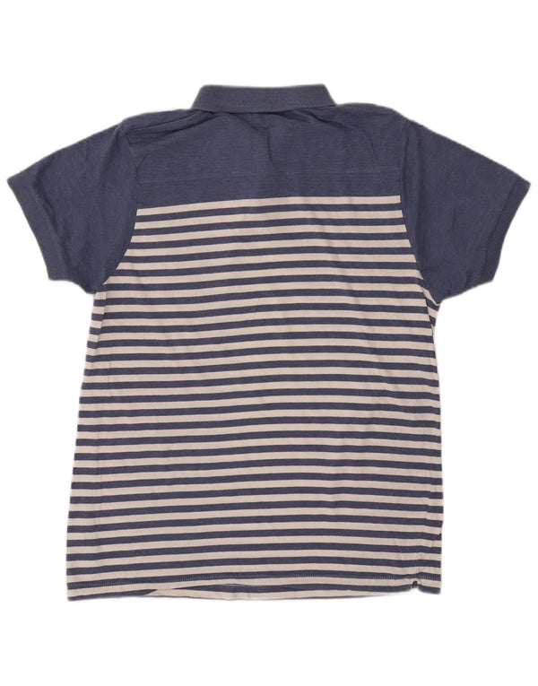 French Connection Mens Polo Shirt XL Navy Blue Striped Cotton