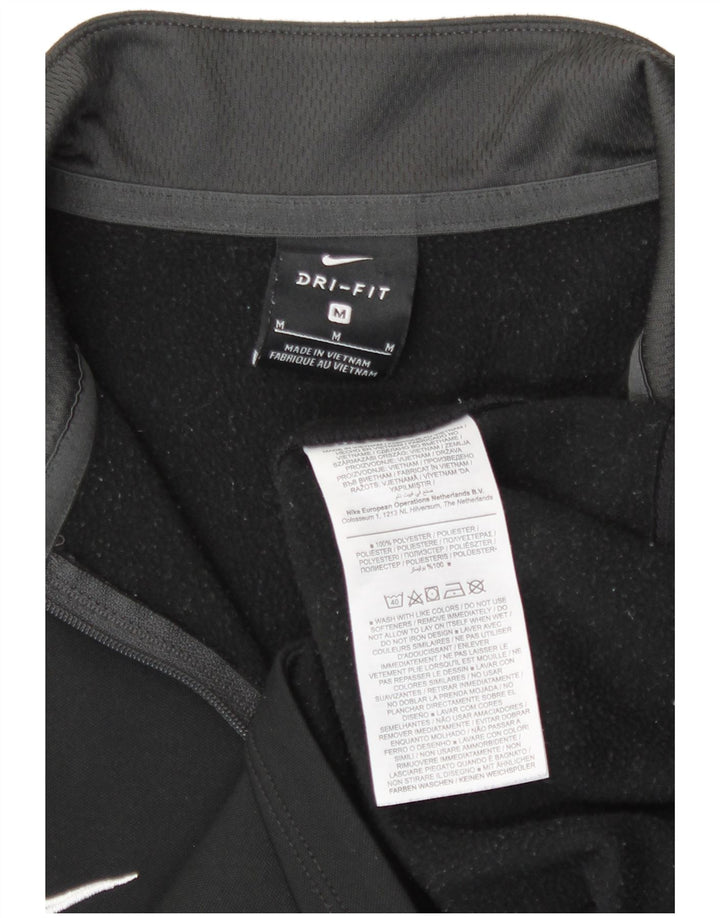Nike Mens Pullover Tracksuit Top Medium Black Colourblock Polyester