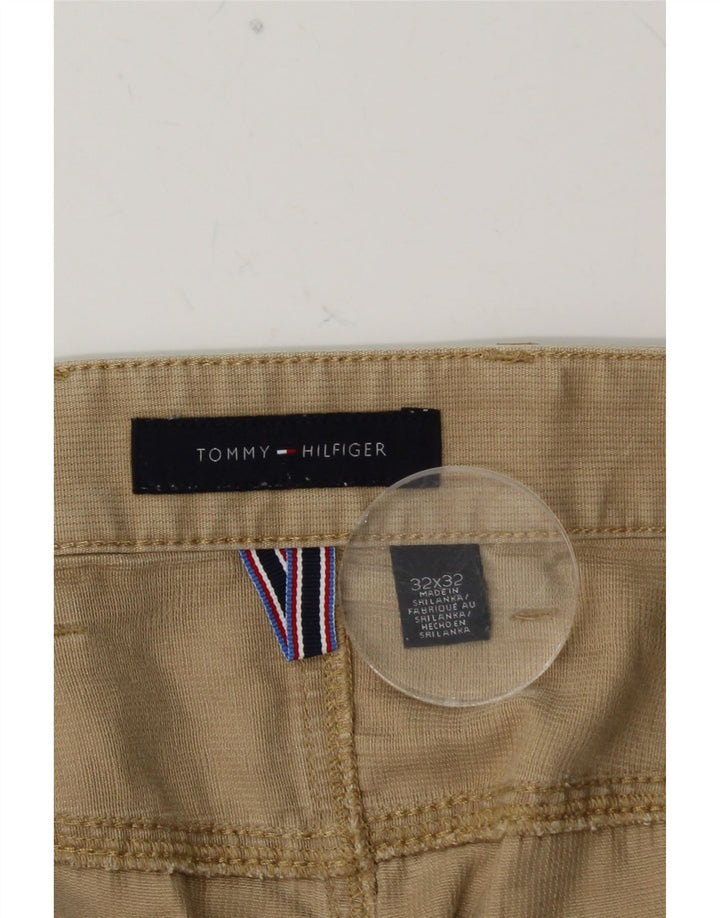 TOMMY HILFIGER Mens Straight Casual Trousers W32 L32 Beige Cotton