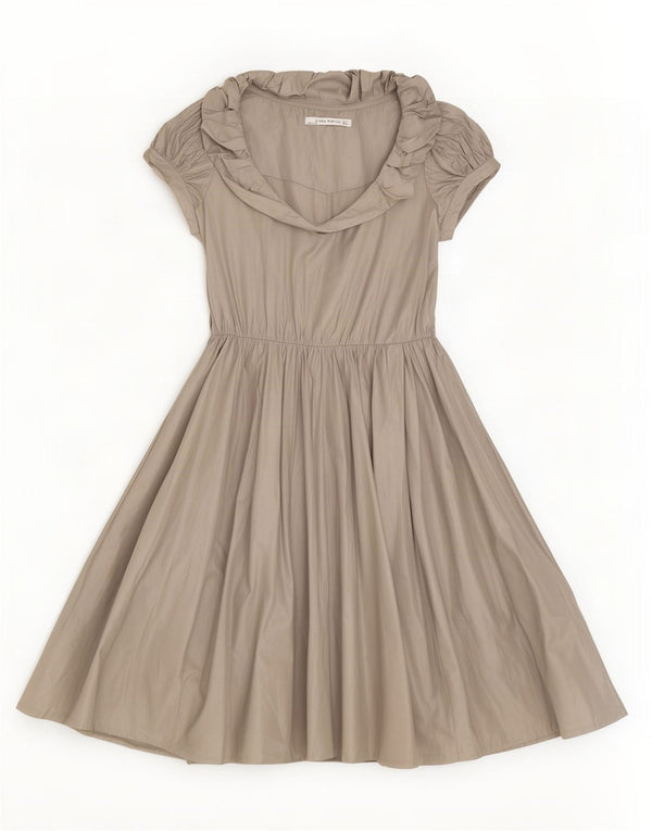 Zara Womens A-Line Dress UK 12 Medium Grey Polyester
