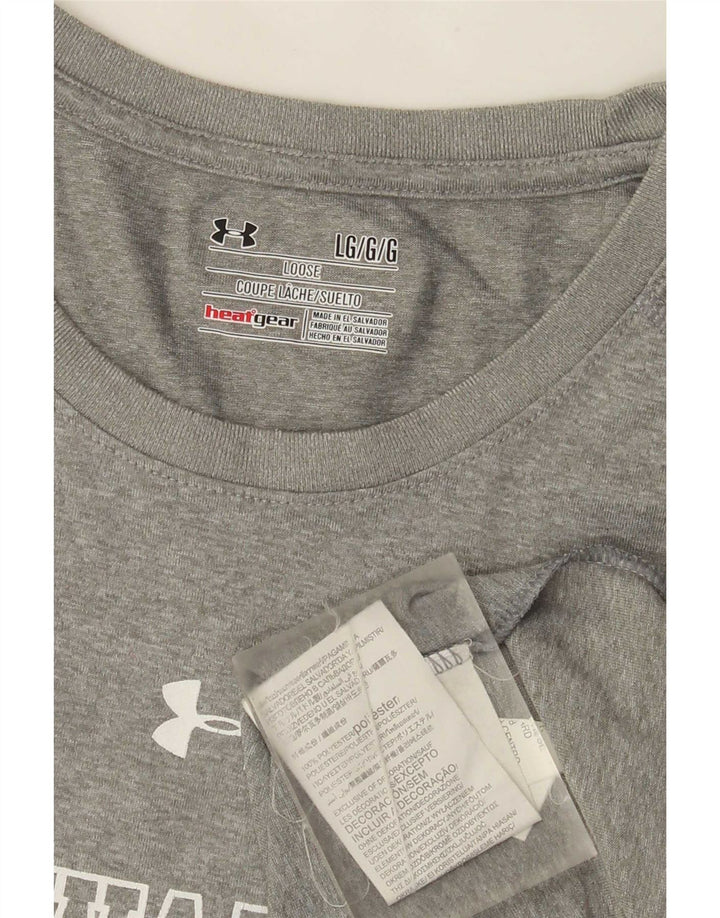 Under Armour Mens Milwaukee Graphic T-Shirt Top Large Grey Polyester