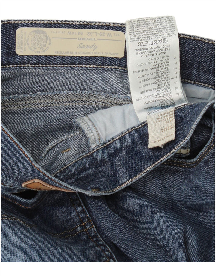 Diesel Womens Sandy Regular Slim Straight Jeans W29 L32 Blue Cotton