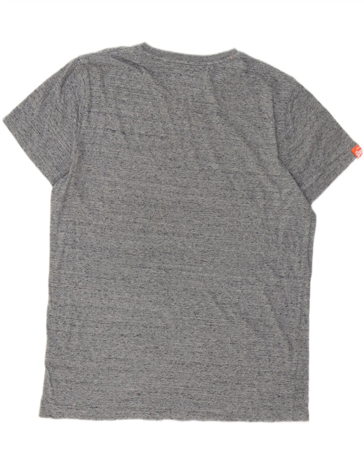 SUPERDRY Mens T-Shirt Top 2XL Grey Flecked Cotton