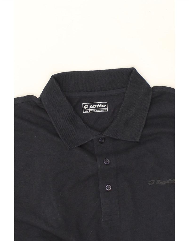 LOTTO Mens Polo Shirt 2XL Navy Blue Cotton | Vintage Lotto | Thrift | Second-Hand Lotto | Used Clothing | Messina Hembry 