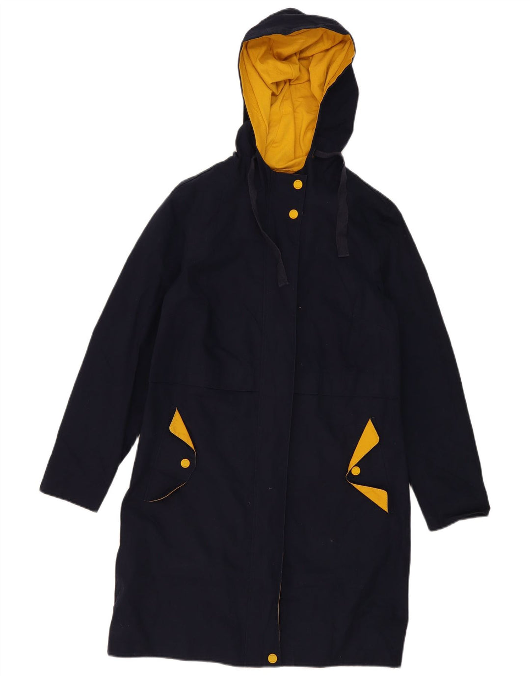 Boden Womens Hooded Parka Jacket UK 8 Small Navy Blue Colourblock Polyester