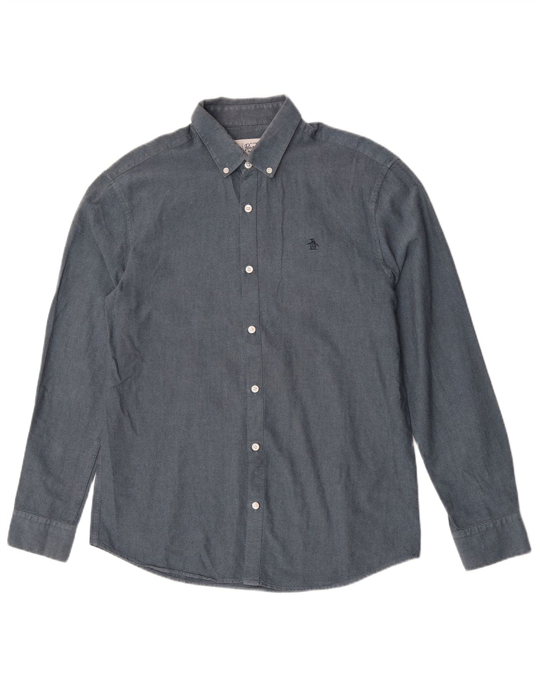 Penguin Mens Shirt Medium Blue Cotton