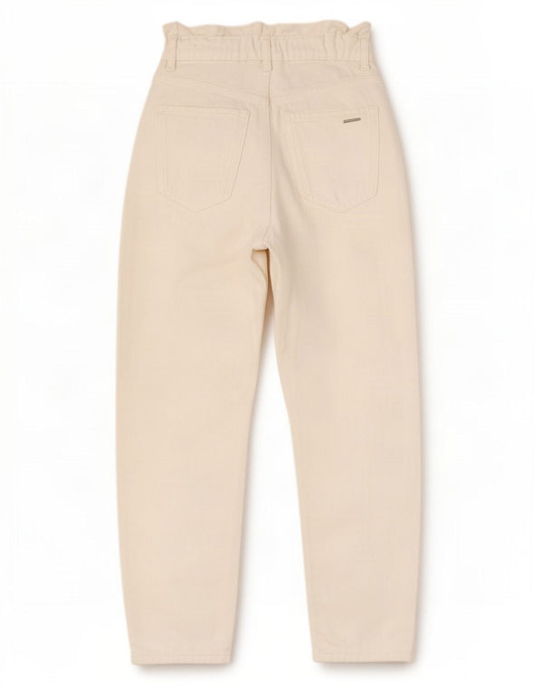 Zara Womens Loose Fit High Waist Jeans EU 32 2XS W22 L26 White Cotton