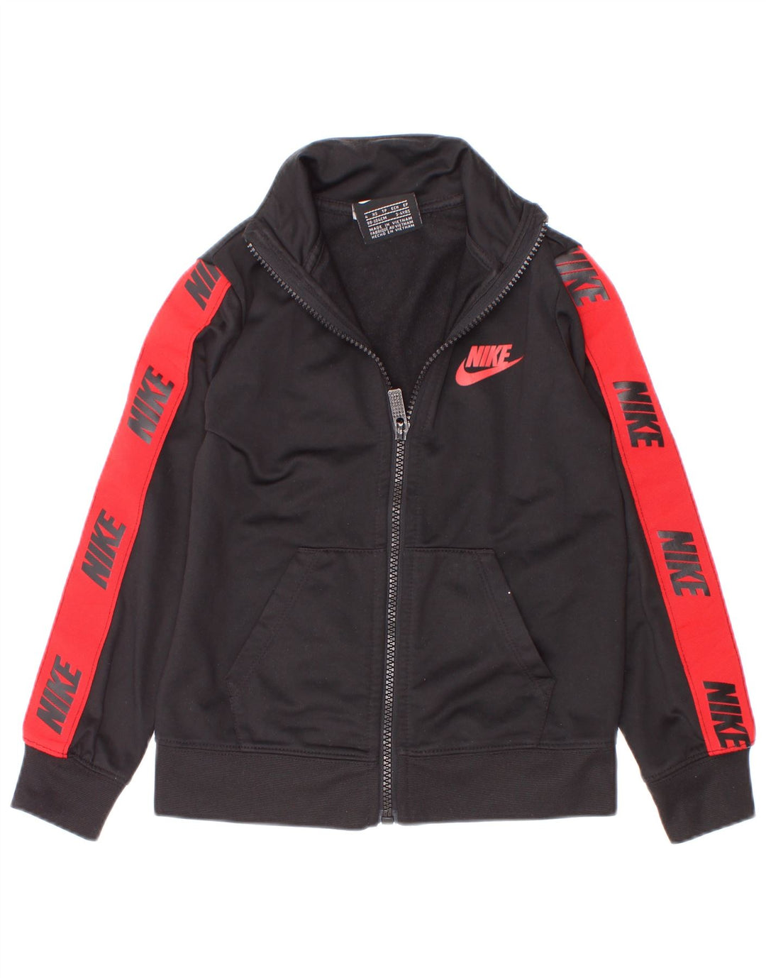 Nike Boys Graphic Tracksuit Top Jacket 3-4 Years XS Black Colourblock