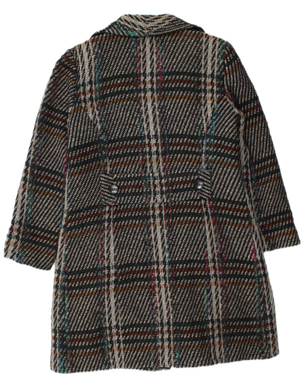 Vintage Womens Overcoat UK 38 Medium Multicoloured Check