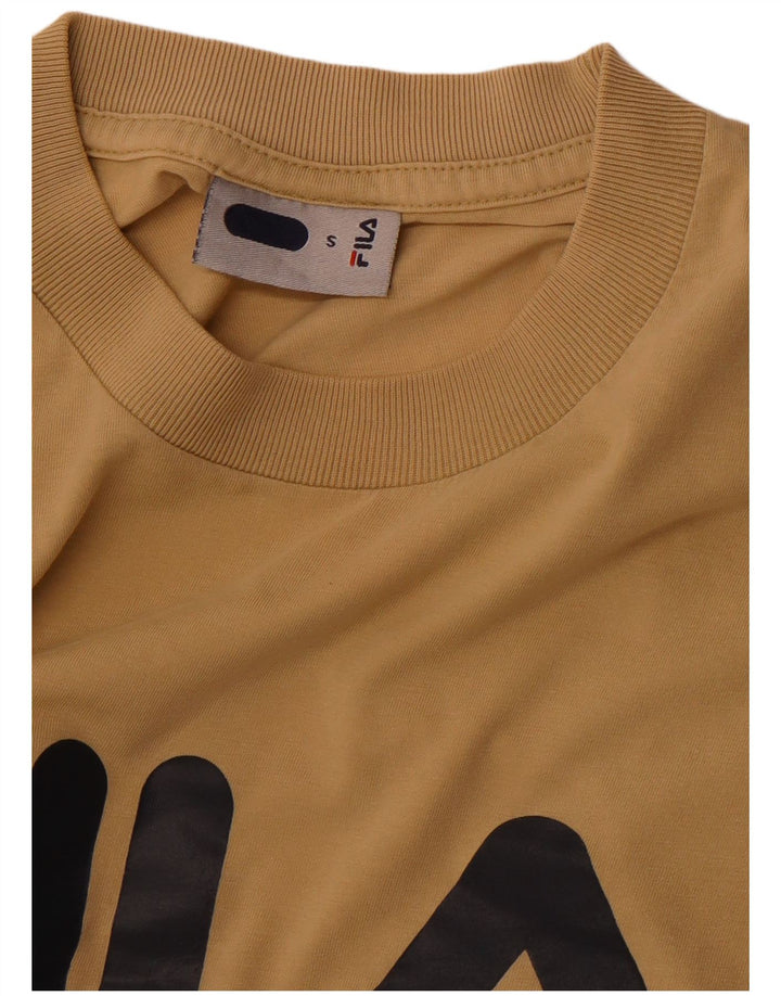 FILA Mens Graphic T-Shirt Top Small Beige