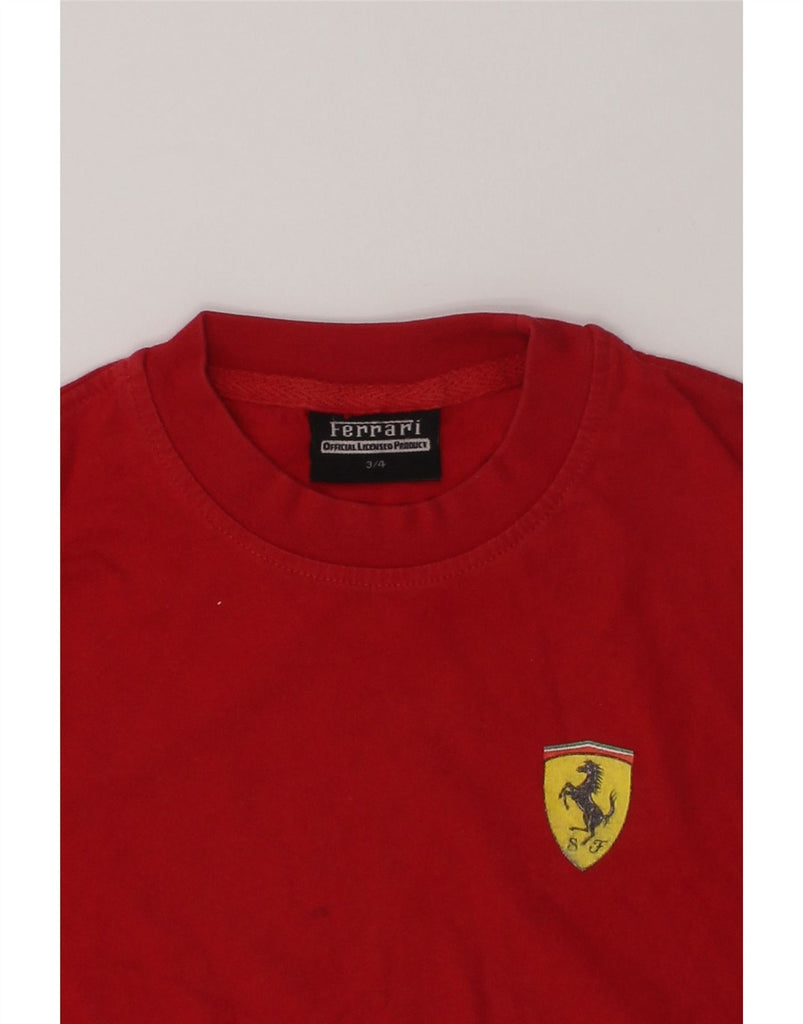 FERRARI Boys T-Shirt Top 3-4 Years Red Cotton | Vintage Ferrari | Thrift | Second-Hand Ferrari | Used Clothing | Messina Hembry 