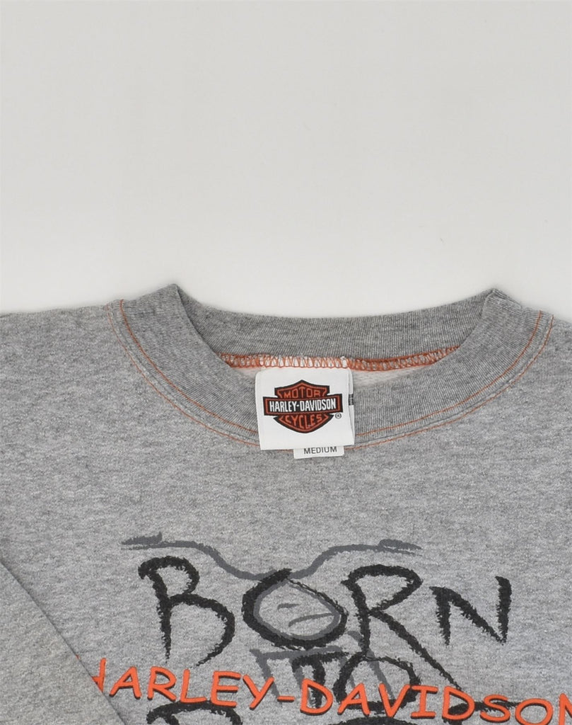 HARLEY DAVIDSON Boys Graphic Sweatshirt Jumper 12-13 Years Medium Grey | Vintage Harley Davidson | Thrift | Second-Hand Harley Davidson | Used Clothing | Messina Hembry 