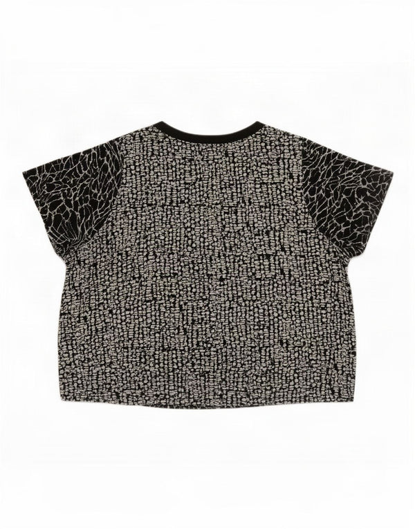 Marks & Spencer Womens Blouse Top UK 24 4XL Black Animal Print Polyester