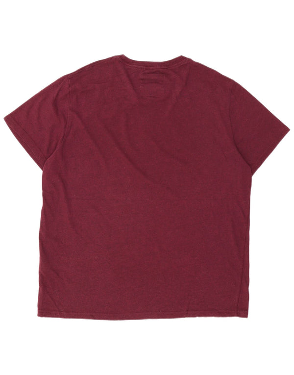Superdry Mens Graphic T-Shirt Top 3XL Burgundy Cotton