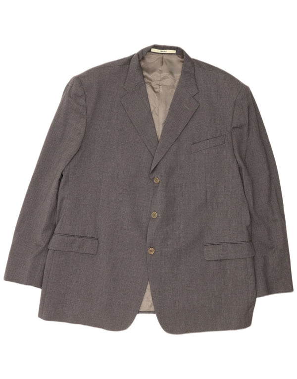 Ferre Mens Ittierre 3 Button 2 Piece Suit UK 44 2XL W42 L31 Grey Wool