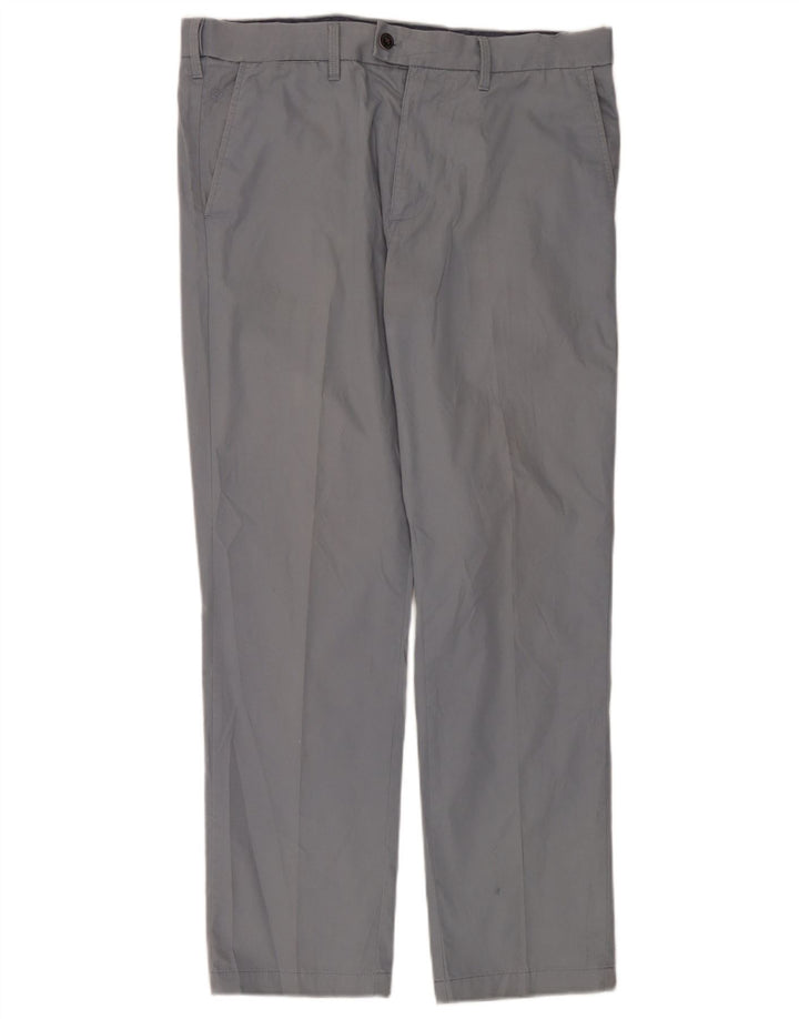 Marks & Spencer Mens Regular Fit Suit Trousers W36 L31 Blue Cotton