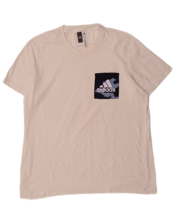 Adidas Mens Graphic T-Shirt Top XL White Cotton