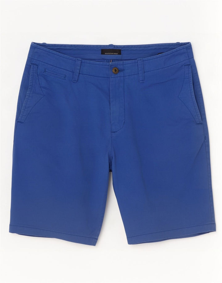Scotch & Soda Mens Chino Shorts W30 Medium Blue Cotton
