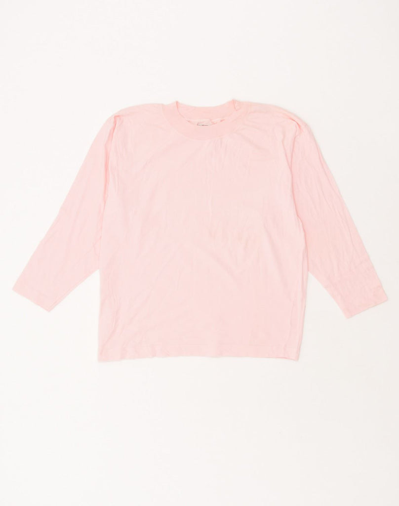 BENETTON Womens Top Long Sleeve UK 14 Medium Pink Cotton | Vintage Benetton | Thrift | Second-Hand Benetton | Used Clothing | Messina Hembry 