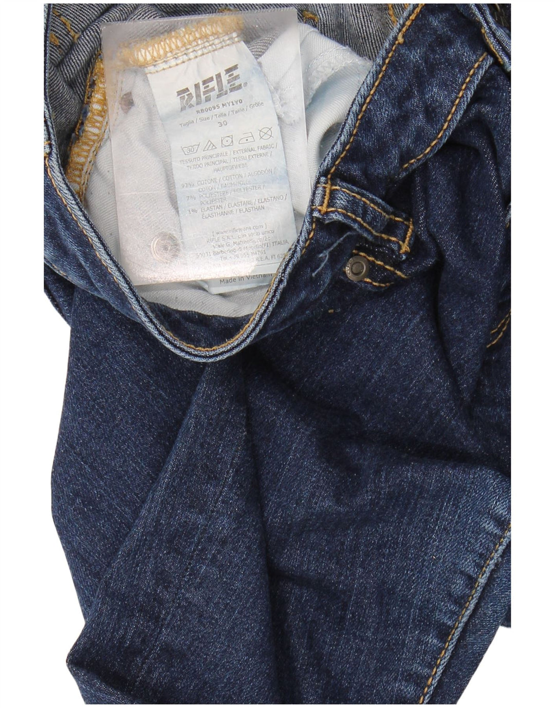 RIFLE Womens Slim Jeans W30 L29 Navy Blue Cotton