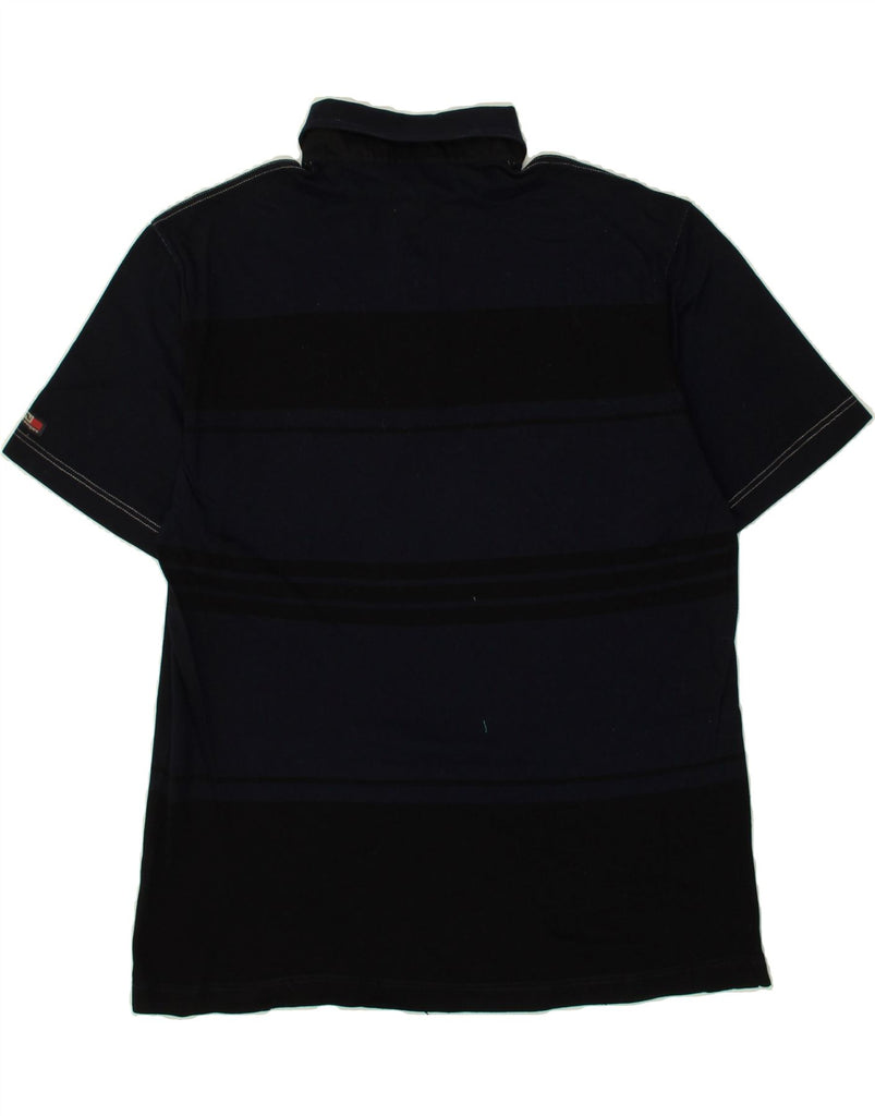 NAVIGARE Mens Polo Shirt Large Navy Blue Colourblock Cotton Vintage Navigare and Second-Hand Navigare from Messina Hembry 