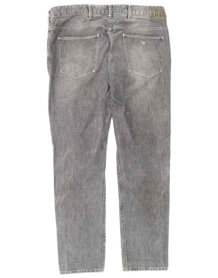 Armani Mens Slim Jeans W36 L32 Grey Cotton