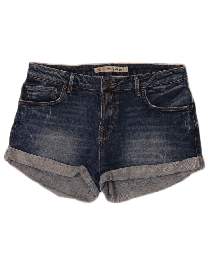 Zara Womens Denim Shorts EU 40 Medium W30  Navy Blue Cotton