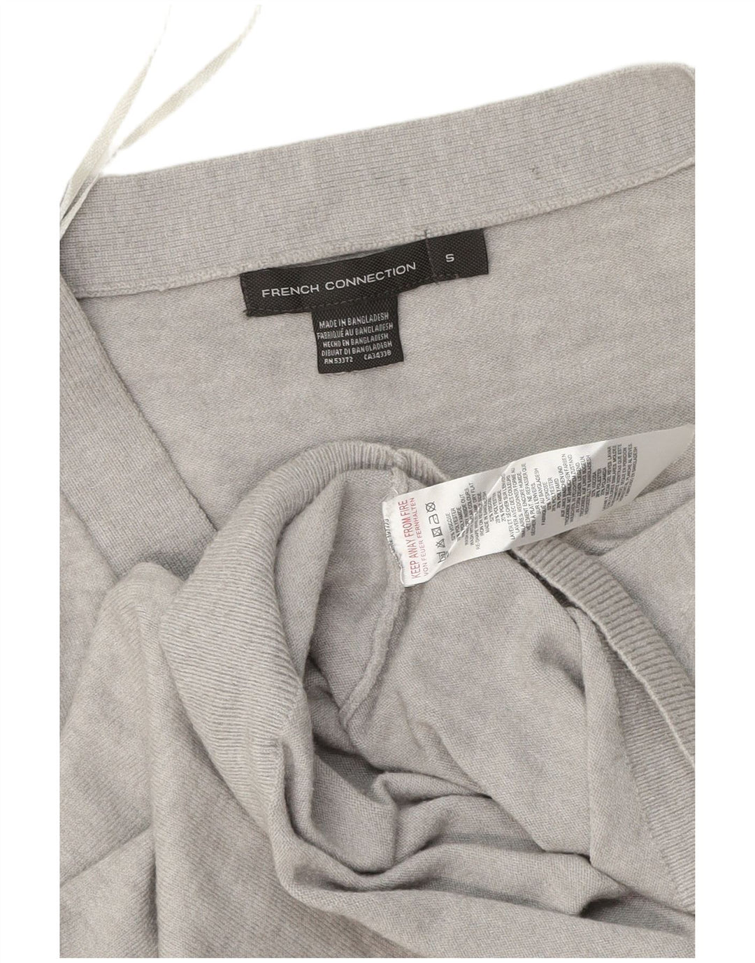 French Connection Womens Crop Oversized Cardigan Sweater UK 10 Small Grey