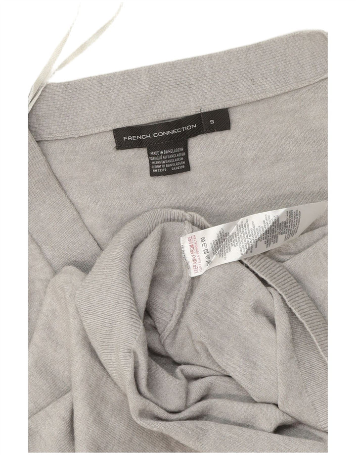 French Connection Womens Crop Oversized Cardigan Sweater UK 10 Small Grey