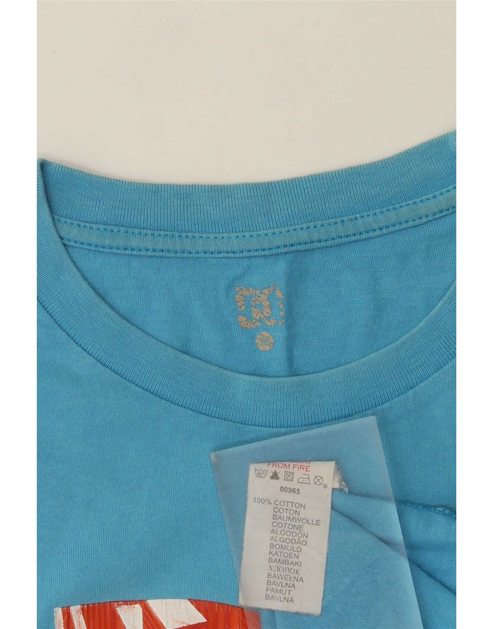 DC Mens Graphic T-Shirt Top Medium Blue Cotton