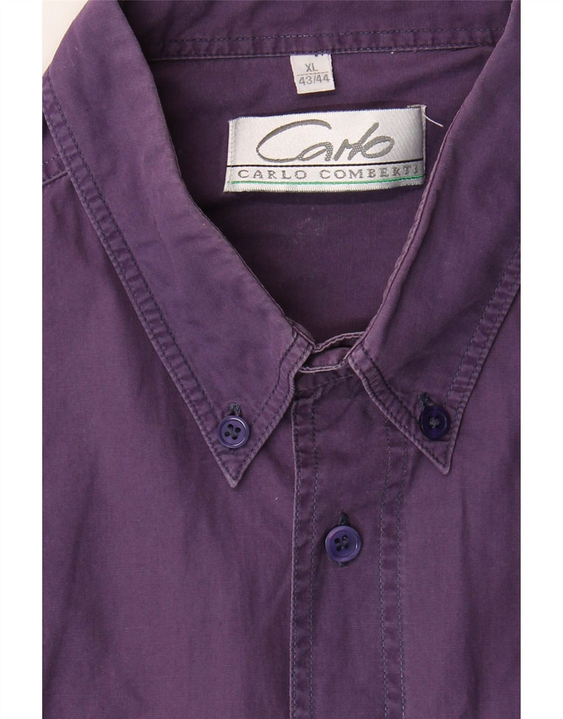 CARLO COMBERTI Mens Short Sleeve Shirt Size 43/44 XL Purple Vintage Carlo Comberti and Second-Hand Carlo Comberti from Messina Hembry 